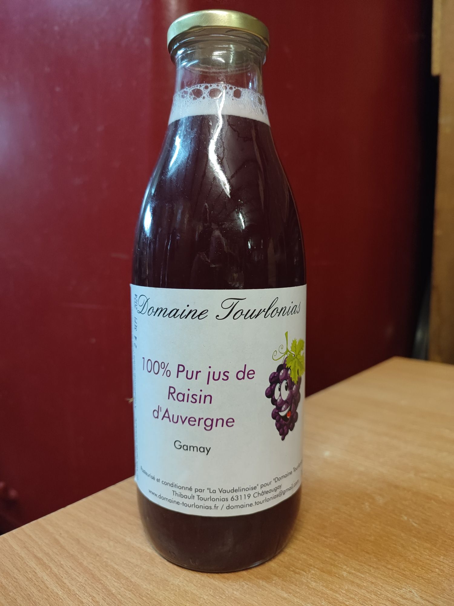 100% Pur jus de raisin d'Auvergne